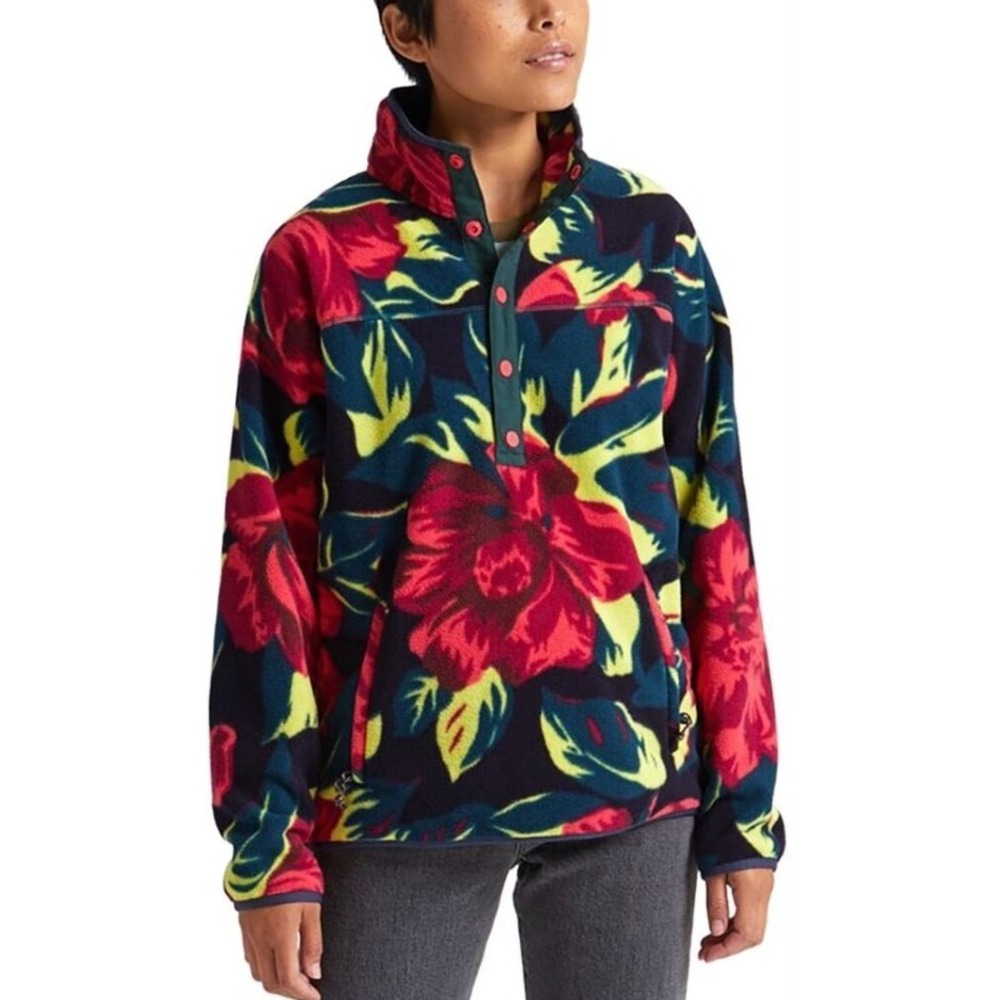 Burton WOMEN'S HEARTH FLEECE FLORAL PULLOVER Size"S" Various Color Ski-Climbing